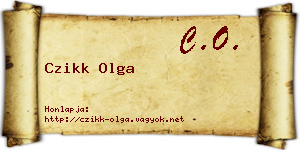 Czikk Olga névjegykártya